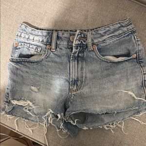 Garage Blue Distressed Jean Shorts